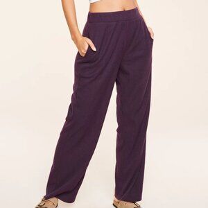 Adore Me Purple Riley Rib Lounge Pant with Pockets Wide Leg Blackberry wine